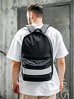 Стильний трендовий чорно білий рюкзак для чоловіків, Міський портфель South Black Reflective