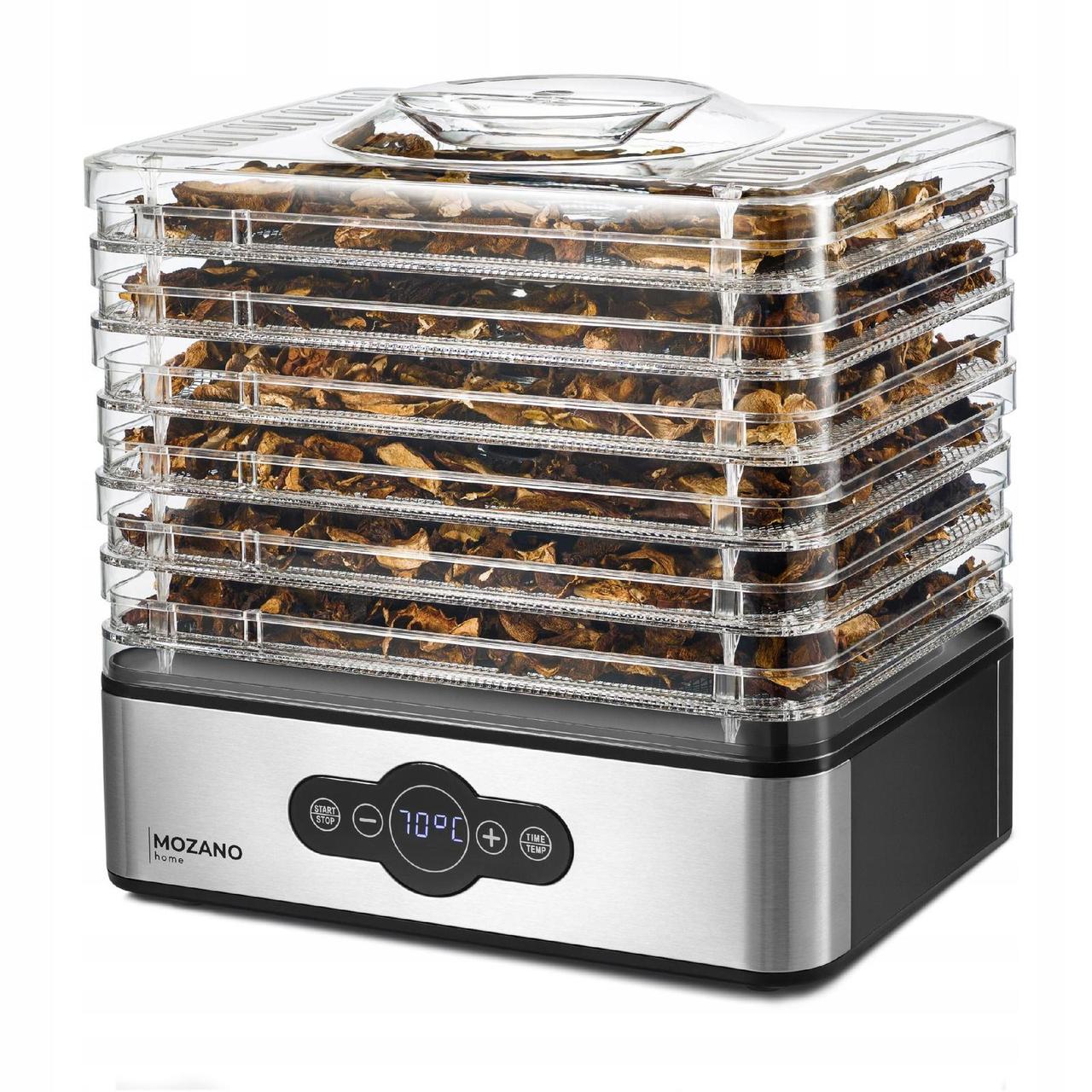 Сушарка для грибів, трав та продуктів - дегідратор фруктів Mozano Dehydrator 6 лотків 400 Вт