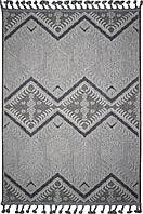 Безворсовый коврик 80х150 на джутовой основе CALIDO 08336А L.Grey/D.Grey
