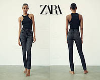 Женские джинсы 42 Zara Skinny темно-серые со средней посадкой 42 оригинал Зара