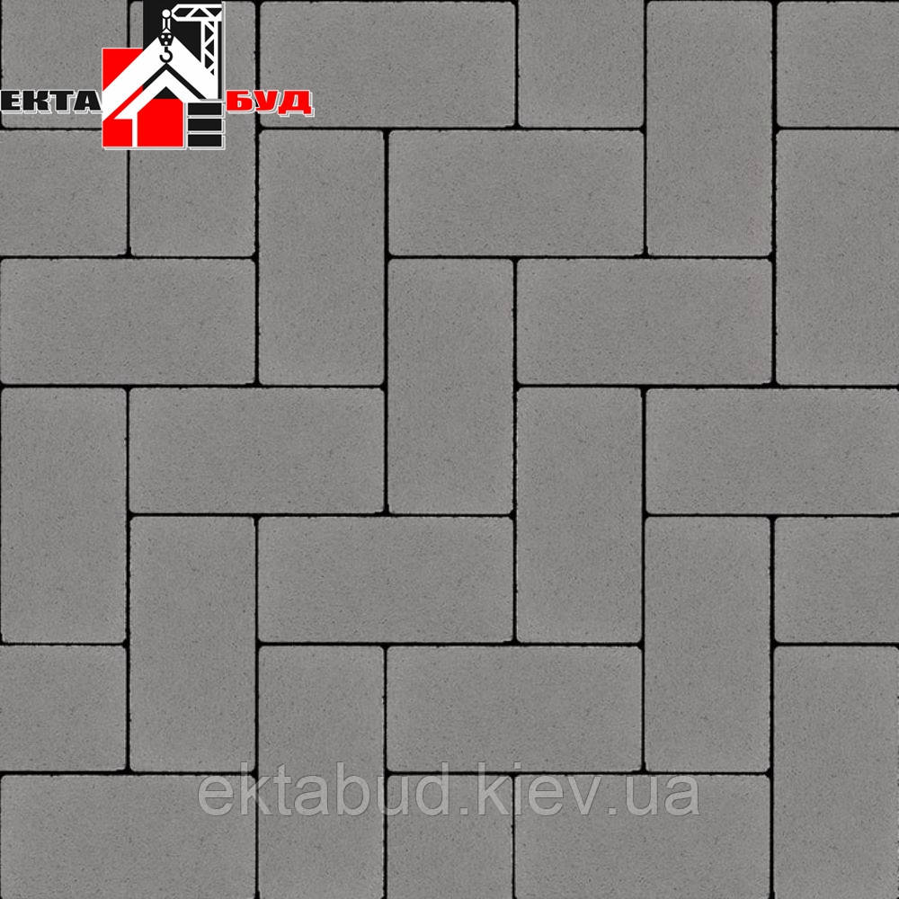 Тротуарна плитка БРУКІВКА 200х100 60мм безфаскова Сірий