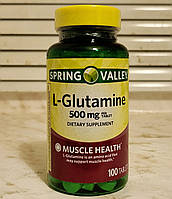 Глютамин Spring Valley L-Glutamine 500 mg 100 таблеток аминокислота