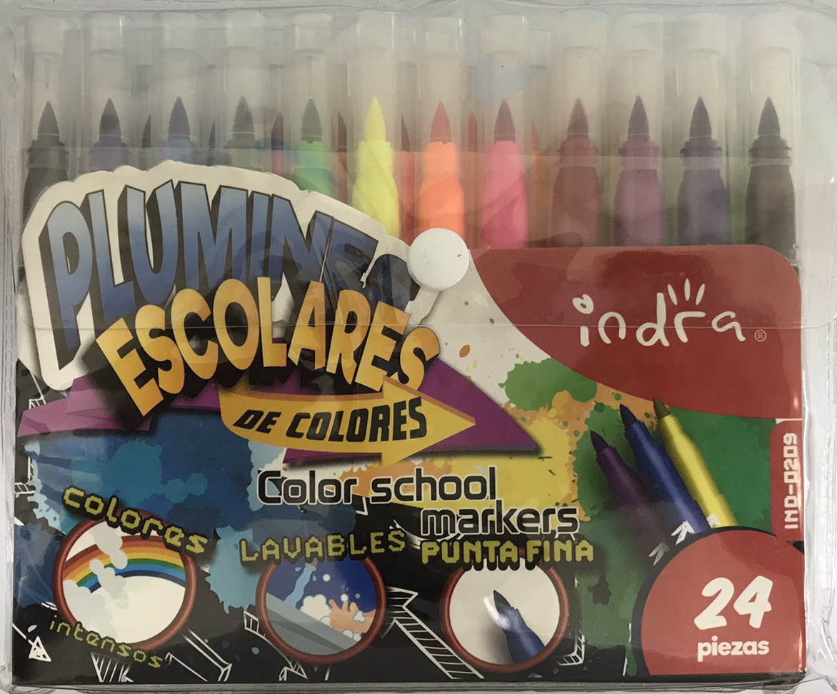 Фломастери-пензлики в пластиковому пеналі, 24 кольори, товщина лінії 1-4мм, фото 1