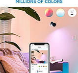 WiZ Світильник точковий накладний розумний IMAGEO Spots, 1х5W, 2200-6500K, RGB, Wi-Fi, чорний, фото 4