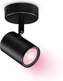 WiZ Світильник точковий накладний розумний IMAGEO Spots, 1х5W, 2200-6500K, RGB, Wi-Fi, чорний, фото 9