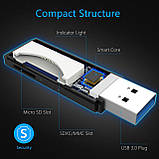 Адптер для карт пам'яті, SD/Micro SD/TF/SDHC/SDXC/MMC, сумісний з Windows, OS кардридер, фото 2