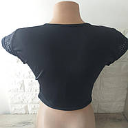 Спортивний топ із сіткою для фітнесу Кроп-топ для фітнесу та тренувань Розмір 48 Чорний (KG-10350), фото 8