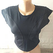 Спортивний топ із сіткою для фітнесу Кроп-топ для фітнесу та тренувань Розмір 48 Чорний (KG-10350), фото 7