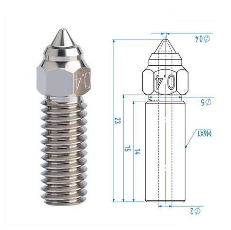 Сопло Hardened Steel Nozzles для 3D ринтерів Creality Creality K1/K1 Max/Ender 3V3 KE Sidewinder X1 X2 Genius, фото 1