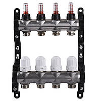 Колектор нержавіюча сталь з вимірювачем витрат ЕСО 001N 1" x4 Baumar - Порадуй Себе