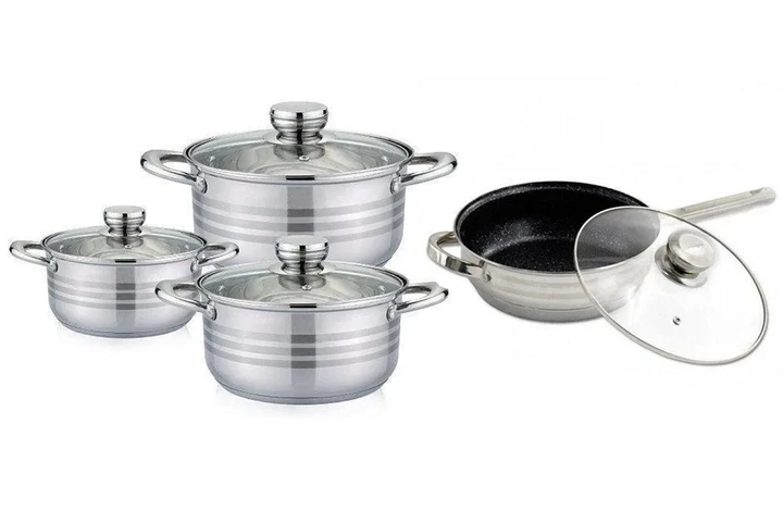 Набір посуду з неіржавкої сталі 6 предметів Rainberg RB-605, фото 1