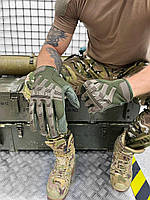 Перчатки тактические полнопалые олива Военные штурмовые перчатки с дышащими вставками TrekDry
