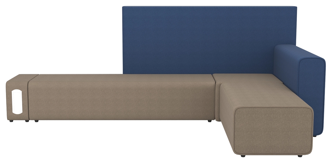 Угловой диван для зон ожидания Tuber ткань Азур (Kulik System ТМ) - фото 1 - id-p1920527790