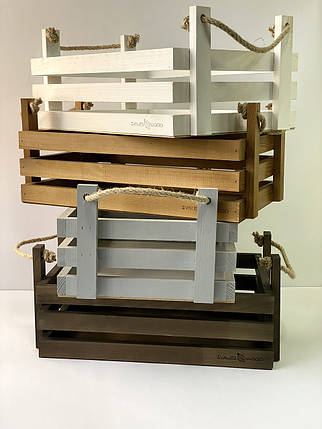 Ящик дерев'яний декаративний з двома ручками, фото 2