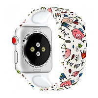 Ремінець для Apple Watch 42mm/44mm Silicone Watch Band White Birds