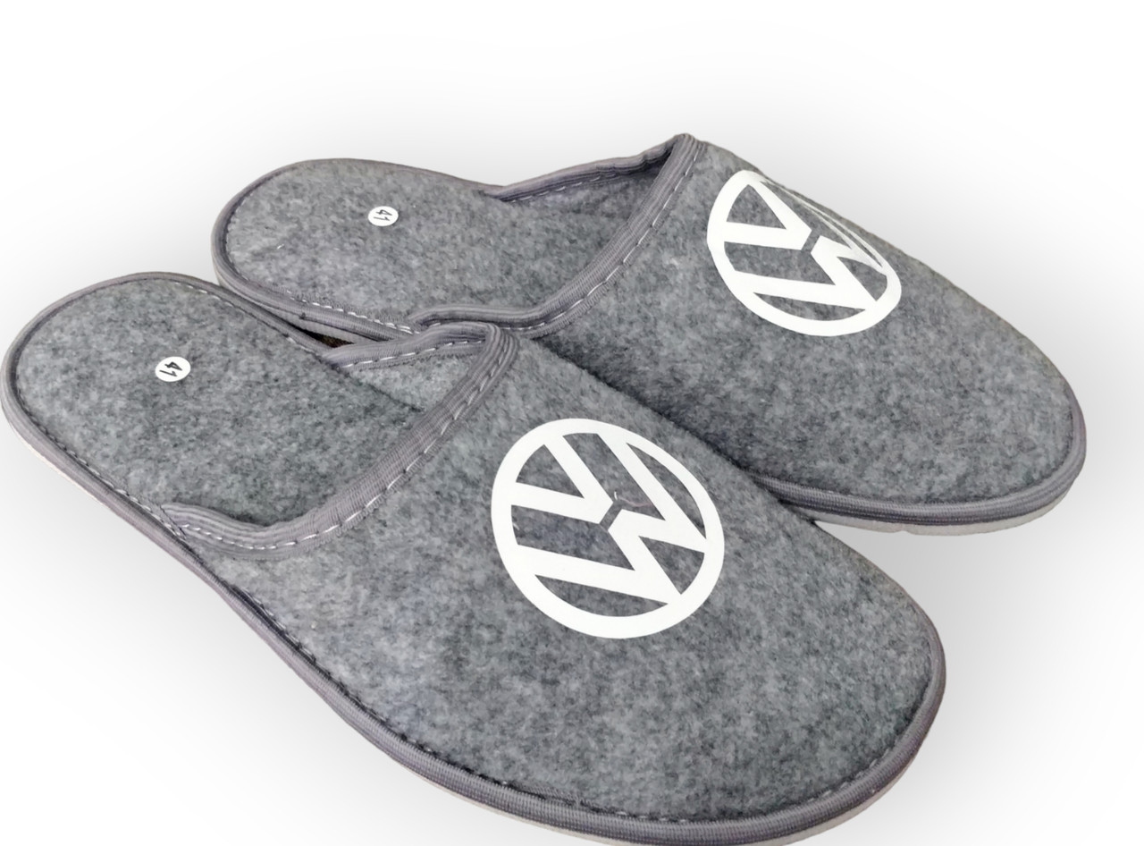 Тапочки чоловічі кімнатні WV войлочні з закритим носком Тапки на тихому ході, фото 1