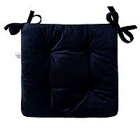 Подушка на стілець, крісло, табурет 45х45х8 темно-синій велюр
