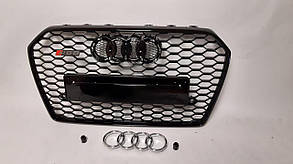 Решітка радіатора Audi A6 C7 2015-2017 стиль Audi RS6 (чорна окантовка)