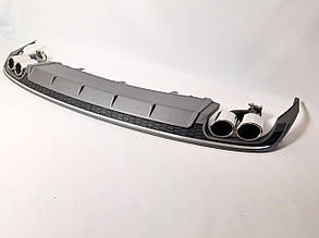 Дифузор заднього бампера Audi A6 C7 2014-2017 у стилі S6 (під стандартний бампер)