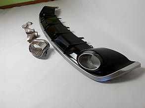 Дифузор заднього бампера Audi A6 C7 2014-2017 стиль RS6 (під стандартний бампер)