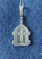 Серебряная ладанка иконка с молитвой складень