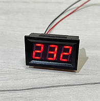 Вольтметр врезной на 220 вольт (измеряет от 30В до 500В) красный на проводе (измеритель напряжения AC 30-500V)