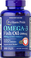 Омега 3 жирные кислоты Puritan's Pride Omega-3 Fish Oil 1200 mg 100 гел капс рыбий жир Vitaminka
