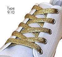 Шнурки для обуви плоский с люрексом Тип 9.10 Золото (36 пар/уп) 100