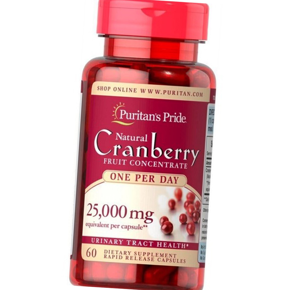 Экстракт клюквы Puritan's Pride Cranberry 25,000 mg fruit concentrate One Per Day 60 caps Vitaminka - фото 1 - id-p1920657688