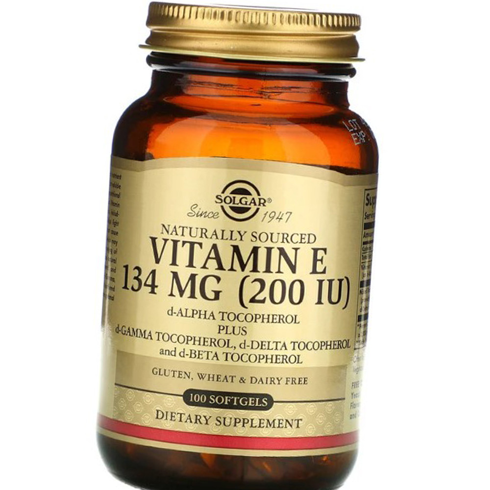 Вітамін Е 200 Согар Solgar Vitamin E 134 mg (200 IU) 100 гел капс Vitaminka