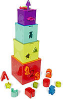 Развивающий набор «Сортер-пирамидка кубики с ключиками» Battat (Sorting & Stacking Boxes Nesting Toddler)