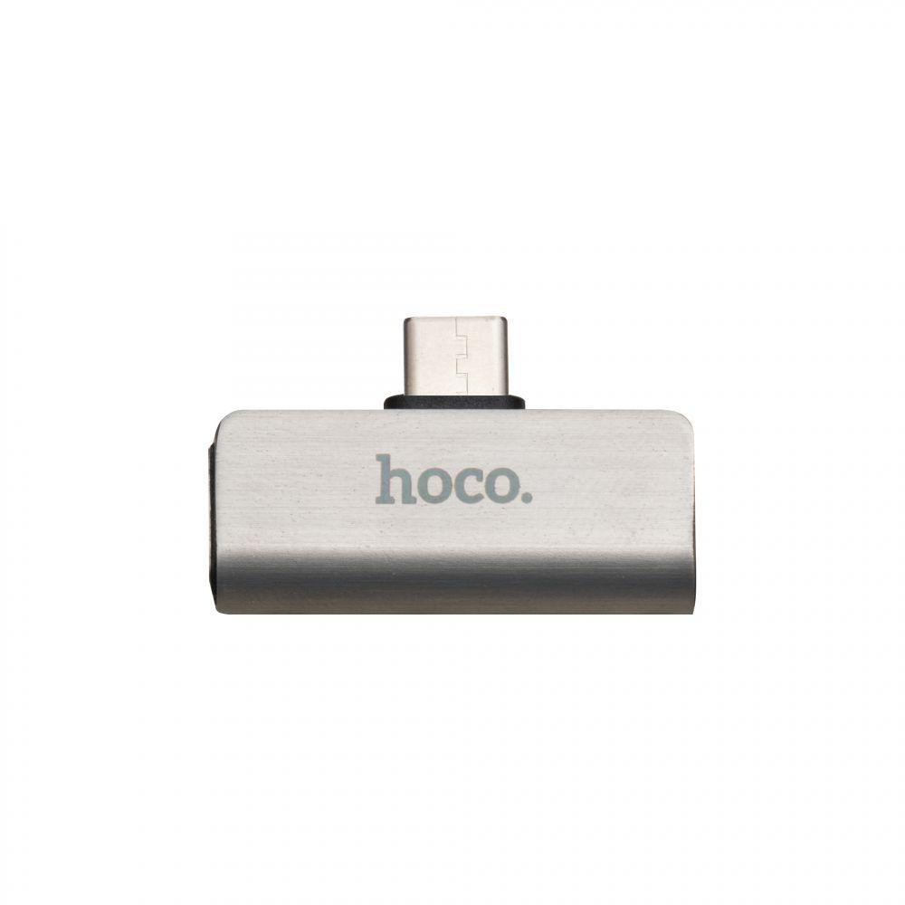 Переходник Hoco LS26 Type-C 2in1 Audio Converter Цвет Стальной - фото 4 - id-p1920727685