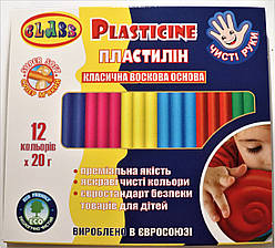 Пластилін "Чисті руки MAXI " 12кол.*20гр, ECO, 7646С, CLASS¶