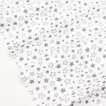 Бавовняна тканина з дрібними прозорими зірками сірого кольору на білому тлі No313, фото 2