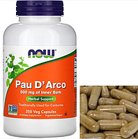 Кора муравьиного дерева (По д'арко) NOW Pau D'Arco 500 mg of Innewr Bark 250 veg caps Vitaminka