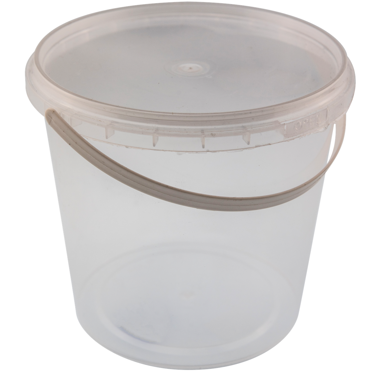 Відро пластикове 1L (прозоре з кришкою)