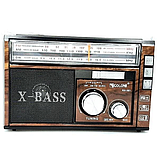 Преміальний потужний радіоприймач переносний Golon RX-381/2 USB/SD з LED ліхтарем Коричневий, фото 4