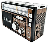 Максимально функціональний аналоговий радіоприймач на акумуляторі Golon RX-381/2 USB/SD з LED ліхтарем Коричневий, фото 4