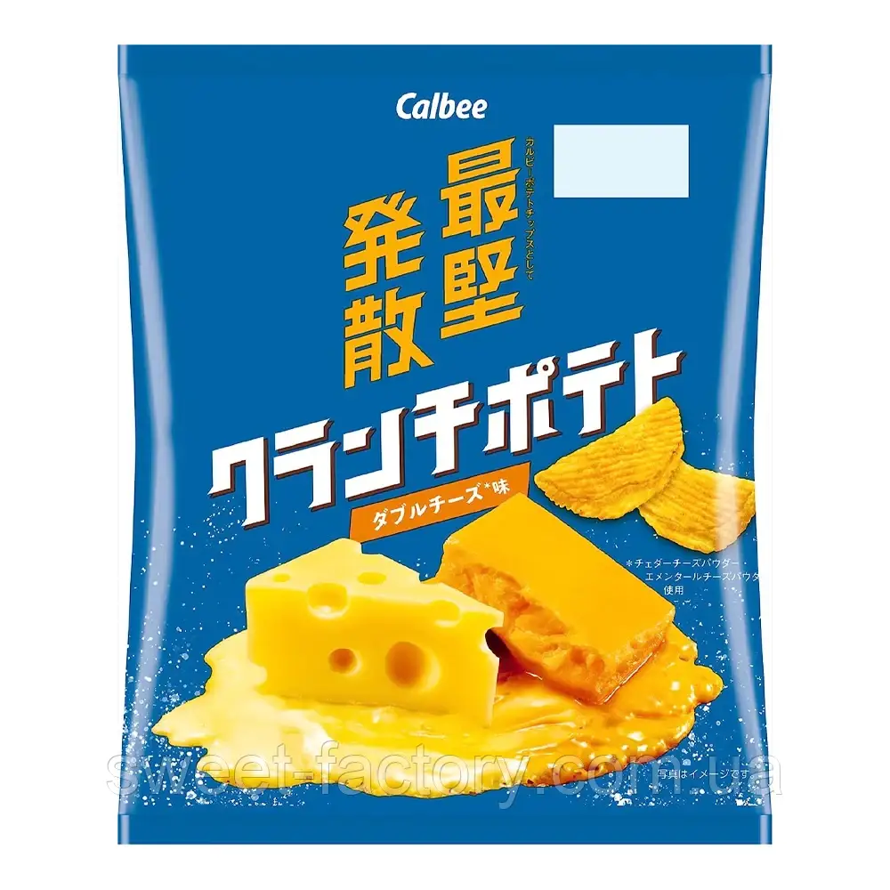 Чипсы Calbee Potato Chips Double Cheese 60g - фото 1 - id-p1920772944