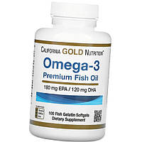 Омега 3 California Gold Nutrition Omega-3 Premium Fish Oil 100 fish softgels Vitaminka