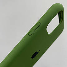 Чохол для Apple iPhone 11 Pro силіконовий кейс із мікрофіброю на телефон айфон 11 про оливковий slk, фото 3