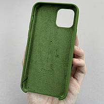 Чохол для Apple iPhone 11 Pro силіконовий кейс із мікрофіброю на телефон айфон 11 про оливковий slk, фото 2