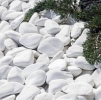 Галька мраморная белая (25 кг) «Тасос» Греция