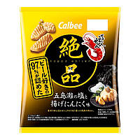 Чипсы Calbee Prawn Crackers Sea Salt Garlic Креветки Морская соль Чеснок 60g