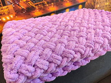 Дитячий плюшевий плед ручної роботи із Alize Puffy, 90*90см