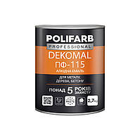 Алкидная эмаль DekoMal ПФ-115 ТМ Polifarb Темно-коричневая