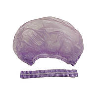 Шапочки одноразовые полиэтиленовые на резинке, шапочка "Одуванчик" одноразовая 100 шт в упаковке Фиолетовый