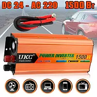 Преобразователь инвертор напряжения 1500W AC/DC 24V UKC SSK, автомобильные инверторы, преобразователь в авто