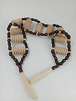 Масажер дерев'яний для спини роликовий