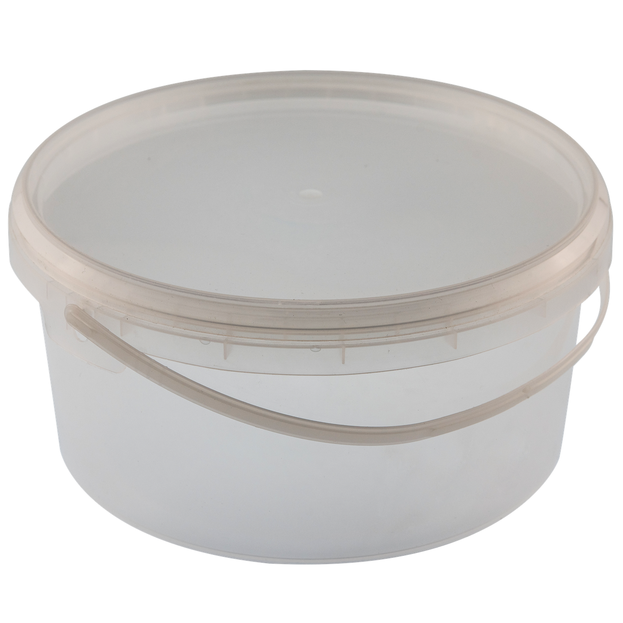 Відро пластикове низьке 3L (прозоре з кришкою)
